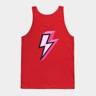 Pink Bold Lightning Bolt 3D on Red Background Tank Top